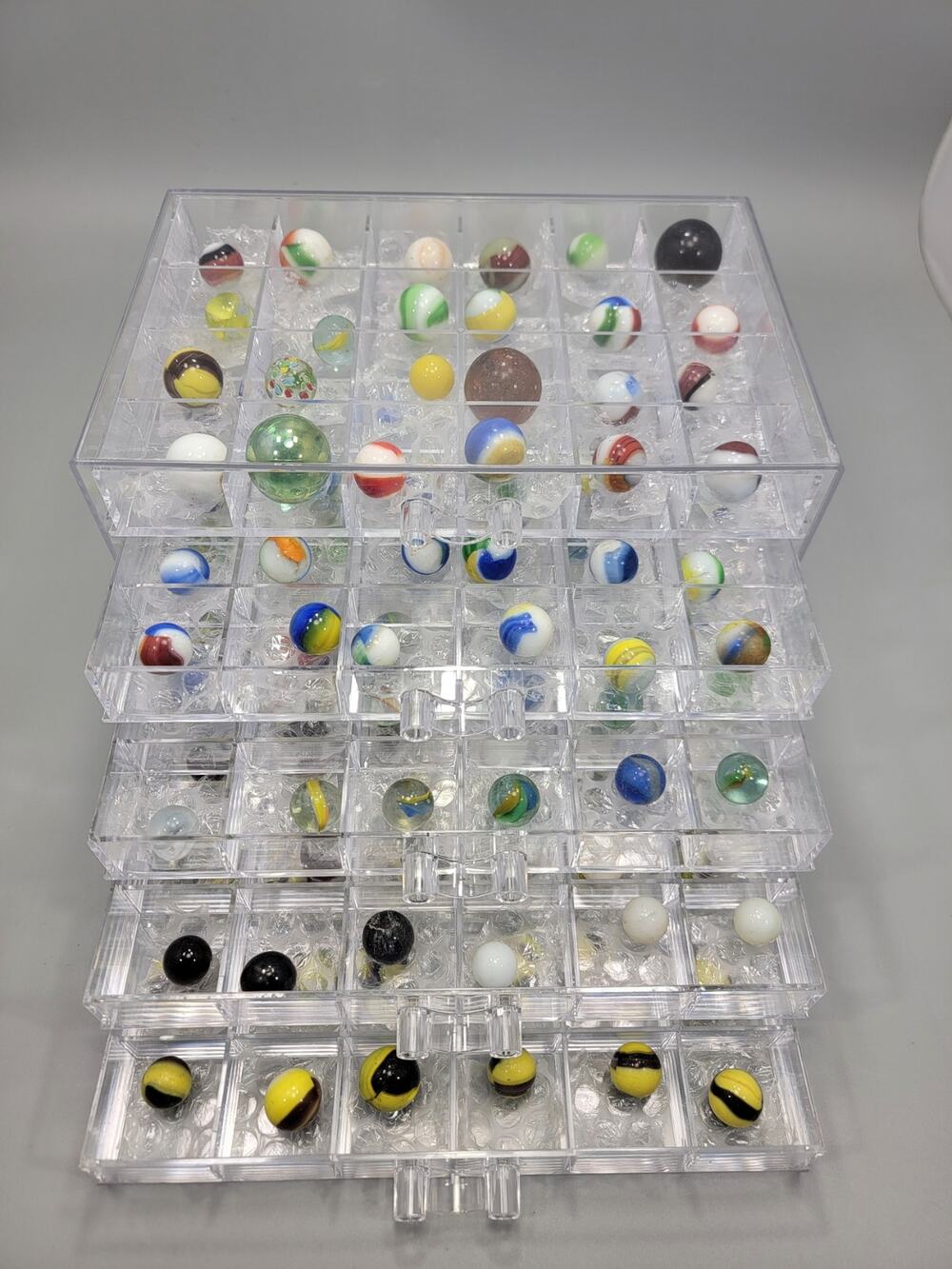Vintage Lot of 120 Mixed Assorted Collectible Glass Marbles Out Of WV